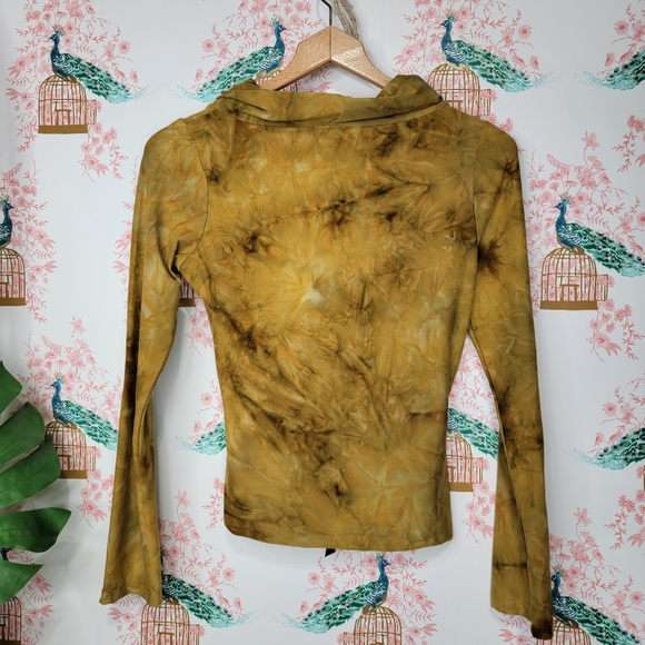 A'gaci 90's Cowl Neck Long Sleeve Top Tie Dye - Picture 2 of 5
